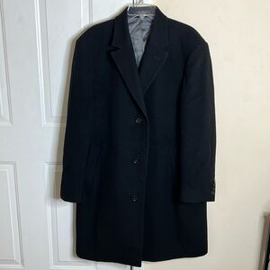 Calvin Klein Men's Wool-Blend Black Overcoat Size 44R